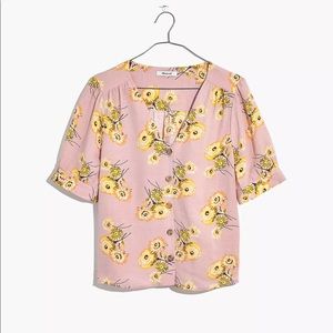 Madewell Plaza Button Front Shirt in Dutch Dandelions